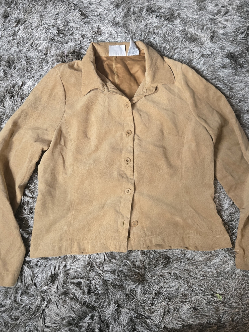 Classic Tan Suede Button-Up Jacket